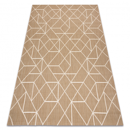 Sizalio kilimas FLAT 48959265 Geometrinis natūralios smėlio spalvos virvelė