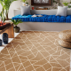 Sizalio kilimas FLAT 48959265 Geometrinis natūralios smėlio spalvos virvelė