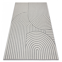Tapis SIZAL FLAT 49376637 Rayures cercles gris/crème