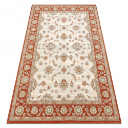 Vilnas paklājs SOHO 477.15.LA103 OSTA Ornaments, rāmis dabīgā bēšā/terakota krāsā