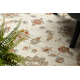 Uldtæppe SOHO 477.15.LA103 OSTA Ornament, ramme natur beige / terrakotta