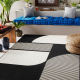Tepih NIZ SISAL FLAT 49384690 APSTRACIJA krem / crna