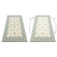 Wollteppich SOHO 477.15.LA506 OSTA - Ornament, Rahmen, natural grün / beige