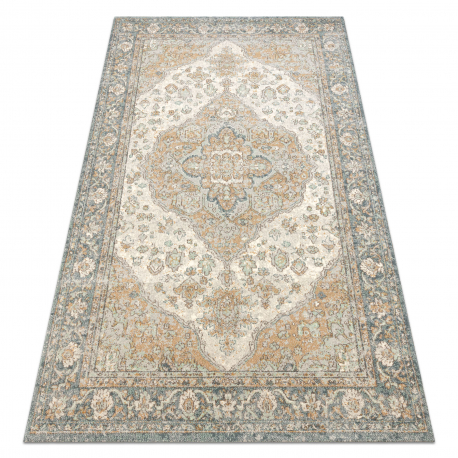 Wollteppich SOHO 477.01.LA113 OSTA - Ornament, Rosette, natural grün / beige