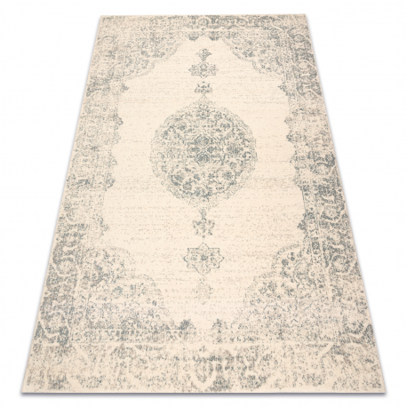 Tapis en laine ABBY 486.24.LA100 OSTA Ornement, cadre classique beige / bleus