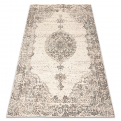 Wollen tapijt ABBY 486.24.LA110 OSTA Ornament, lijst klassiek grijs / blauw