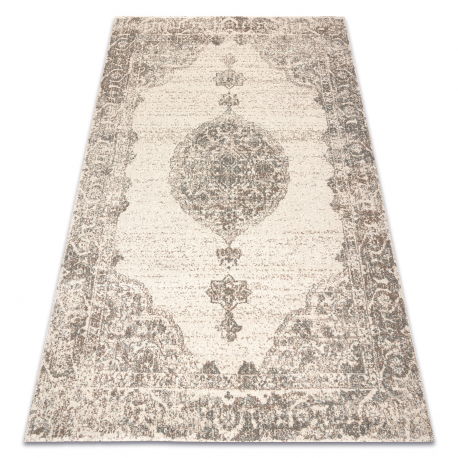 Dywan ABBY 486.24.LA110 wełniany OSTA - Ornament, ramka klasyczny szary / niebieski