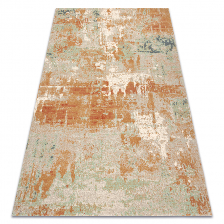 Covor de lana ABBY 486.13.LA112 OSTA Vintage, modern verde / teracotă