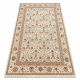 Wollteppich SOHO 477.27.LA101 OSTA - Blumen, Rahmen, natural beige / Terrakotta