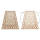 Wollteppich SOHO 477.27.LA101 OSTA - Blumen, Rahmen, natural beige / Terrakotta