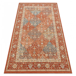 Tapis en laine SOHO 477.27.LA301 OSTA - Losange, cadre géométrique naturel terre cuite / beige