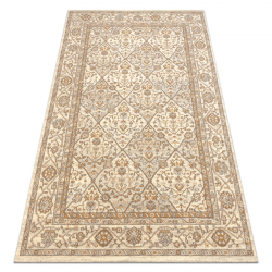 Tapis en laine SOHO 477.27.LA100 OSTA - Losange, cadre géométrique naturel beige