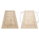 Tapis en laine SOHO 477.27.LA100 OSTA - Losange, cadre géométrique naturel beige