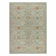 Wool Carpet SOHO 477.07.LA400 OSTA - Flowers, frame, natural green / beige