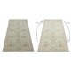 Wool Carpet SOHO 477.07.LA400 OSTA - Flowers, frame, natural green / beige