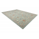 Wool Carpet SOHO 477.07.LA400 OSTA - Flowers, frame, natural green / beige