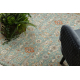 Wollteppich SOHO 477.07.LA400 OSTA - Blumen, Rahmen, natural grün / beige