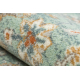 Wool Carpet SOHO 477.07.LA400 OSTA - Flowers, frame, natural green / beige