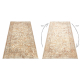 Tapis en laine SOHO 477.04.LA110 OSTA - Fleurs, cadre, naturel beige / terre cuite