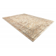 Tapis en laine SOHO 477.04.LA110 OSTA - Fleurs, cadre, naturel beige / terre cuite