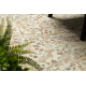 Tapis en laine SOHO 477.04.LA110 OSTA - Fleurs, cadre, naturel beige / terre cuite