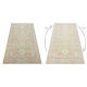 Tapis en laine SOHO 477.01.LA402 OSTA - Ornement, rosette, naturel vert / beige