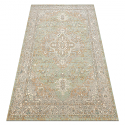Tapis en laine SOHO 477.01.LA402 OSTA - Ornement, rosette, naturel vert / beige