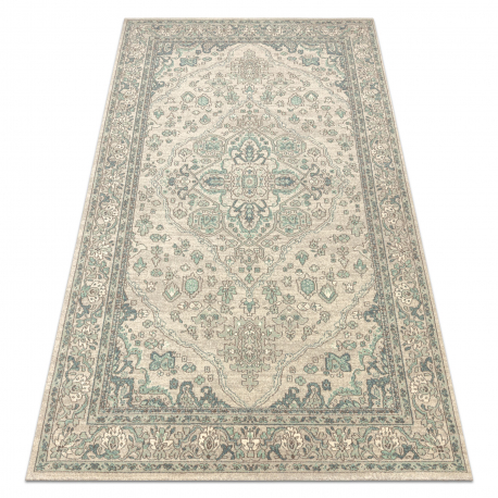 Gyapjúszőnyeg SOHO 477.01.LA119 OSTA - Dísz, rozetta, natúr bézs / zöld