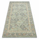 Tappeto in lana SOHO 477.27.LA500 OSTA - Rombo, cornice geometrica naturale verde / blu