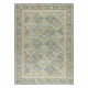 Tappeto in lana SOHO 477.27.LA500 OSTA - Rombo, cornice geometrica naturale verde / blu