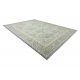 Tappeto in lana SOHO 477.27.LA500 OSTA - Rombo, cornice geometrica naturale verde / blu