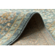 Tappeto in lana SOHO 477.27.LA500 OSTA - Rombo, cornice geometrica naturale verde / blu