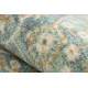 Tappeto in lana SOHO 477.27.LA500 OSTA - Rombo, cornice geometrica naturale verde / blu
