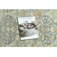 Wool Carpet SOHO 477.27.LA500 OSTA - Rhombus, frame geometric natural green / blue