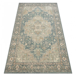 Dywan SOHO 477.01.LA502 wełniany OSTA - Ornament, rozeta naturalny zielony / niebieski