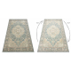Wollteppich SOHO 477.01.LA502 OSTA - Ornament, Rosette, natural grün / blau