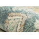 Wollteppich SOHO 477.01.LA502 OSTA - Ornament, Rosette, natural grün / blau