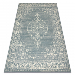 Dywan ABBY 486.10.LA500 wełniany OSTA - Ornament, ramka klasyczny niebieski / beż