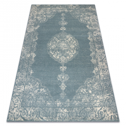 Tapis en laine ABBY 486.24.LA500 OSTA Ornement, cadre classique bleus / beige