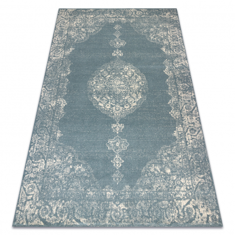Wollteppich ABBY 486.24.LA500 OSTA Ornament, Rahmen Klassisches blau / beige