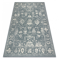 Tapis en laine ABBY 486.25.LA500 OSTA Ornement, cadre classique bleus / beige