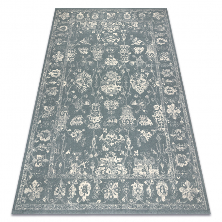 Vilnas paklājs ABBY 486.25.LA500 OSTA Ornaments, rāmis klasisks zils / bēšā