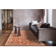 Wollteppich SOHO 477.07.LA300 OSTA - Blumen, Rahmen, natural Terrakotta / blau