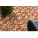 Wollteppich SOHO 477.07.LA300 OSTA - Blumen, Rahmen, natural Terrakotta / blau