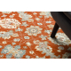 Wollteppich SOHO 477.07.LA300 OSTA - Blumen, Rahmen, natural Terrakotta / blau
