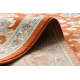 Tappeto in lana SOHO 477.07.LA300 OSTA - Fiori, cornice, naturale terracotta / blu