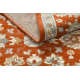 Wollteppich SOHO 477.07.LA300 OSTA - Blumen, Rahmen, natural Terrakotta / blau
