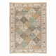 Tappeto in lana SOHO 477.27.LA990 OSTA - Rombo, cornice geometrica naturale beige / verde