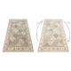 Tappeto in lana SOHO 477.27.LA990 OSTA - Rombo, cornice geometrica naturale beige / verde