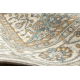 Tappeto in lana SOHO 477.27.LA990 OSTA - Rombo, cornice geometrica naturale beige / verde